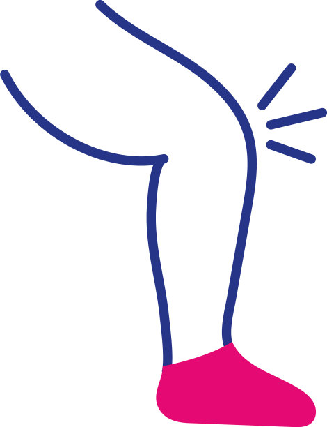 膝盖疼痛线和填充样式图标图片下载