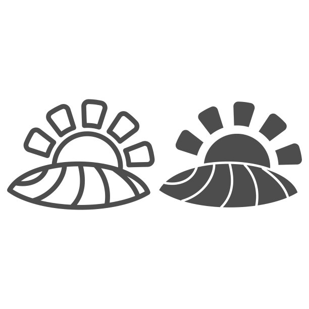 山谷与葡萄园线和固体图标葡萄酒图片下载