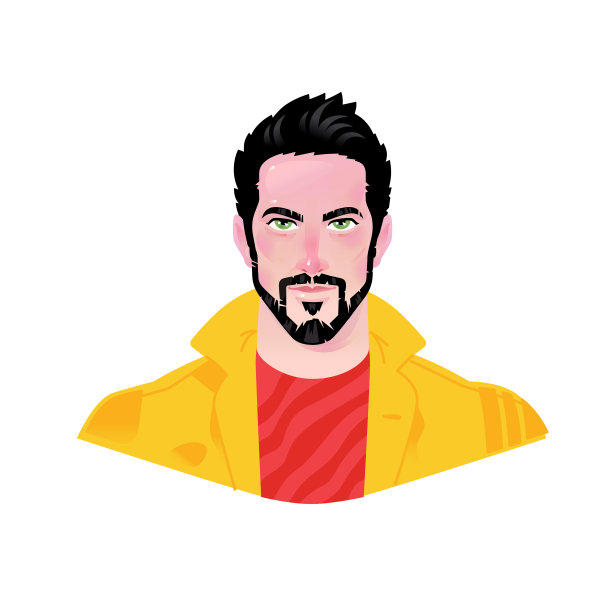 一个年轻时尚的男人卡通美丽的角色图片下载