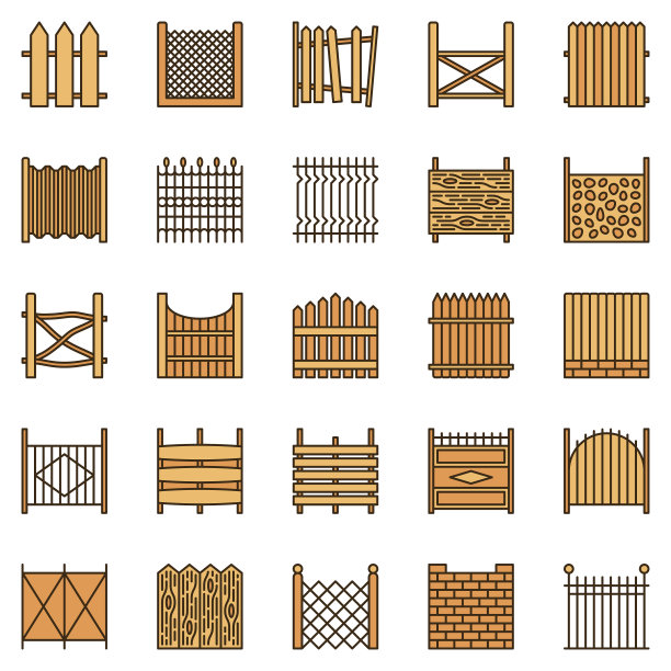 围栏彩色图标设置-围栏创意图片下载