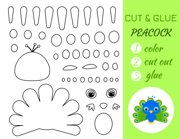 涂色书，剪，粘木犀图片下载