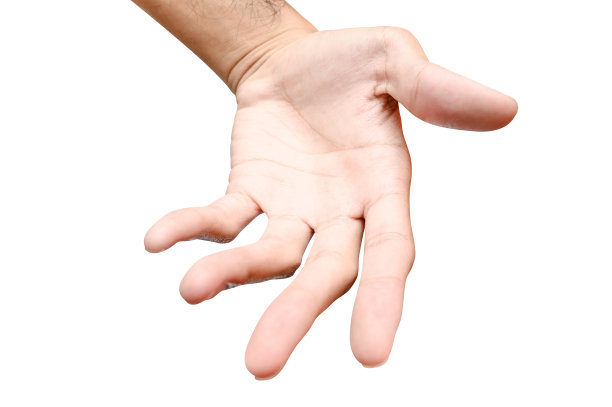 男性白种人伸手准备帮助或接受。手势孤立在白色背景。图片下载