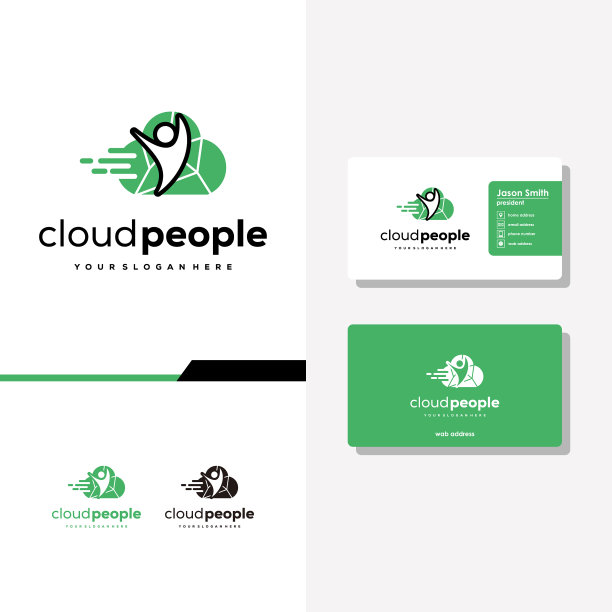 人云科技logo设计及名片图片下载