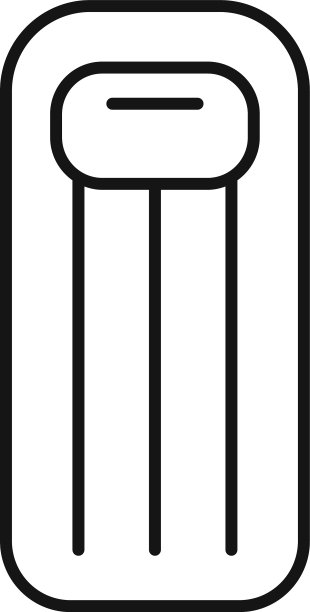 海滩床垫图标轮廓风格图片下载