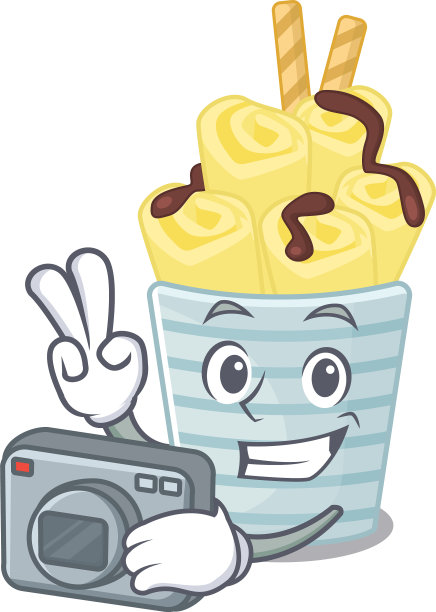 吉祥物设计为冰淇淋香蕉卷图片下载