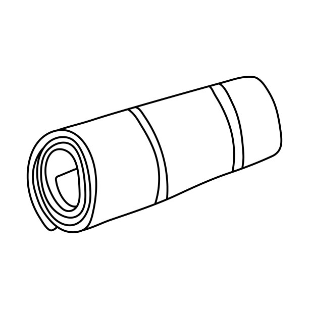 手绘矢量插图卷起的垫子在涂鸦风格图片下载