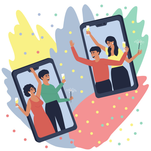 朋友们在节日里互相祝贺图片下载