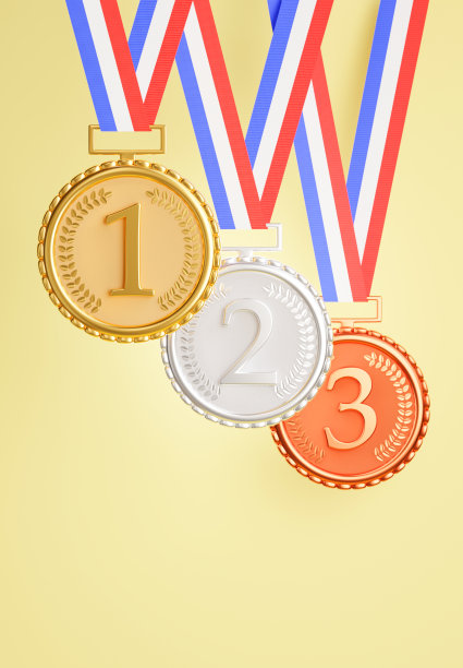 3d渲染集金银牌铜牌，冠军得主奖项图片下载