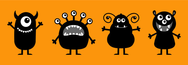 怪物套线万圣节快乐可爱可爱图片下载