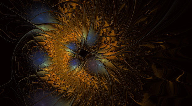 抽象的异国花朵与纹理的花瓣。优雅的分形花图片下载