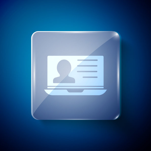 白色笔记本电脑，蓝色分隔简历图标图片下载