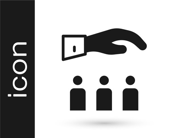 黑人老板和员工图标孤立在白色图片下载