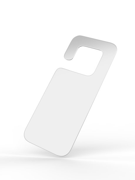 门悬挂传单白色标签的房间在酒店，度假胜地，家庭孤立的白色背景为设计模板。图片下载