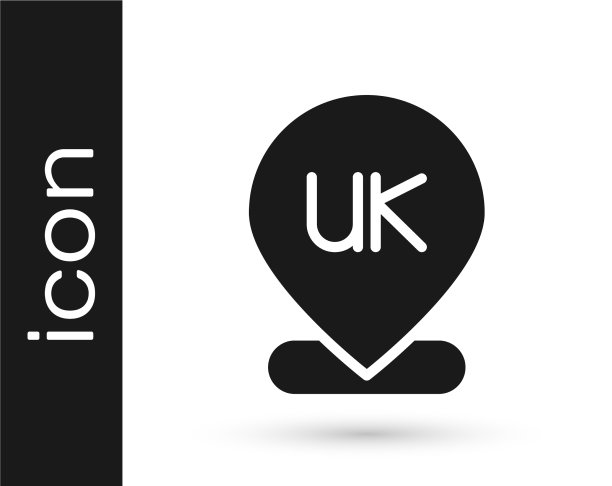 黑色位置英格兰图标孤立在白色上图片下载