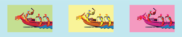 设定赛龙舟卡通图标设计图片下载