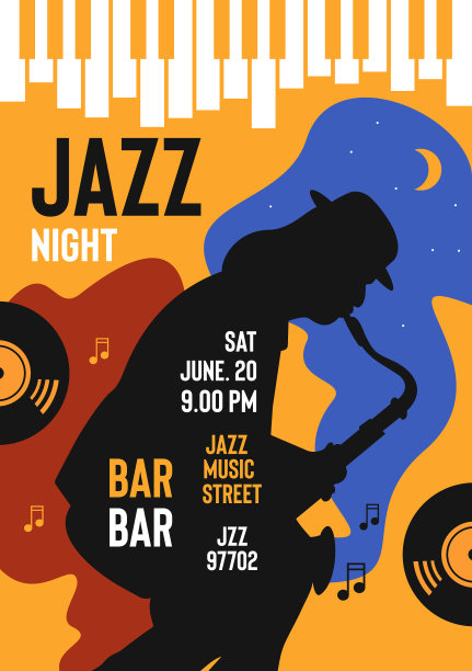 爵士之夜海报设计请柬图片下载
