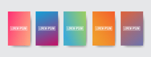 鲜艳的色彩抽象几何矩形线图片下载