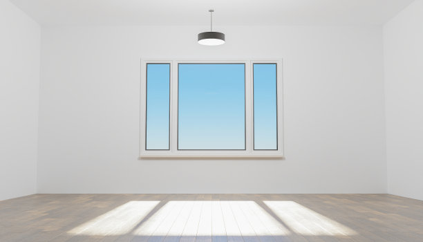 空房间，白墙白窗图片下载