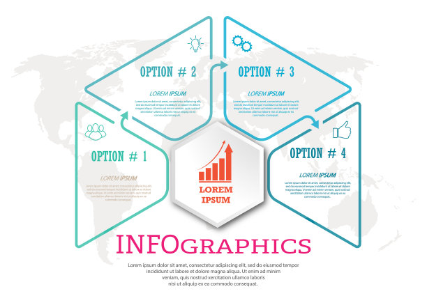 信息图表模板与视觉图标4阶段图片下载