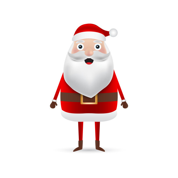 圣诞老人站在白色的背景上图片下载