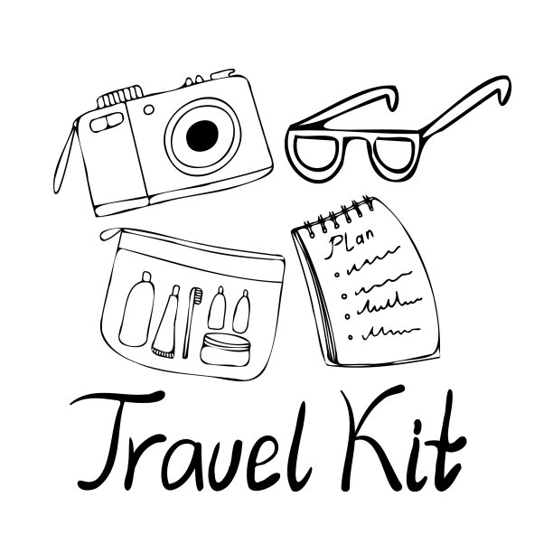 孤立黑白集设计图片下载