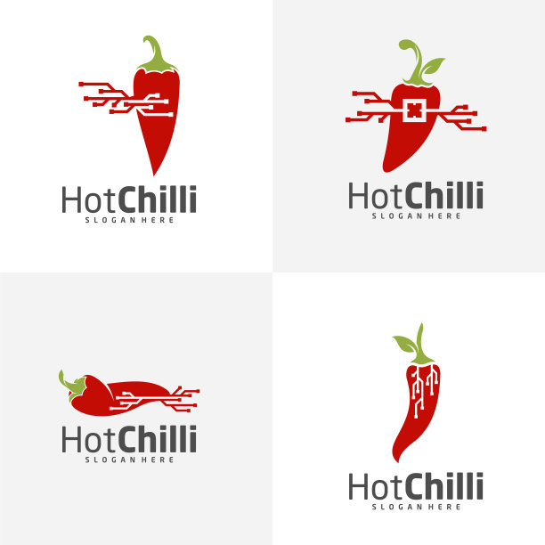 设置科技红辣椒标志设计模板红辣椒图片下载