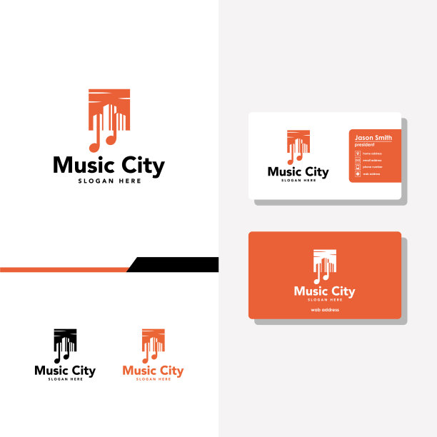 音乐城市标识设计及名片图片下载