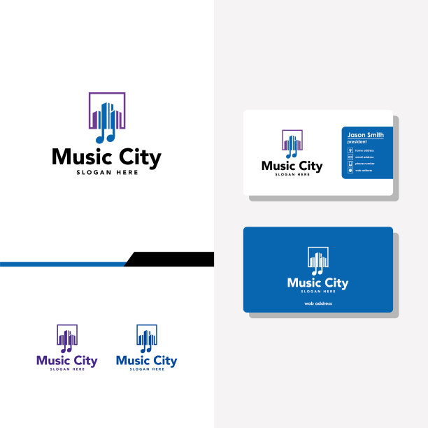 音乐城市标识设计及名片图片下载