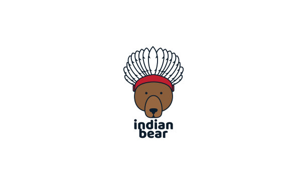 熊头可爱的印度标志设计图片下载