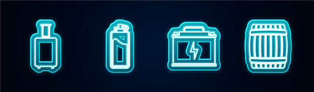 定线旅行箱运动瓶与水图片下载