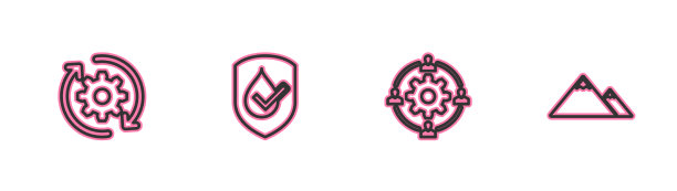 设置线齿轮和箭头作为工作流程外包图片下载