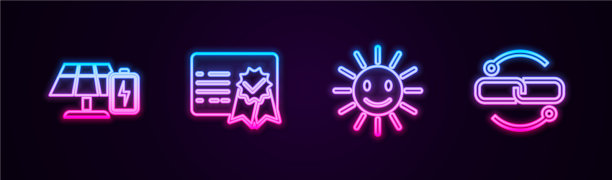 太阳能板和电池的成套图片下载