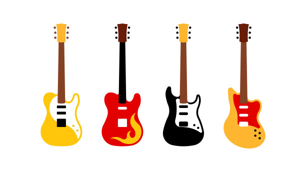 一套不同的电吉他。图片下载