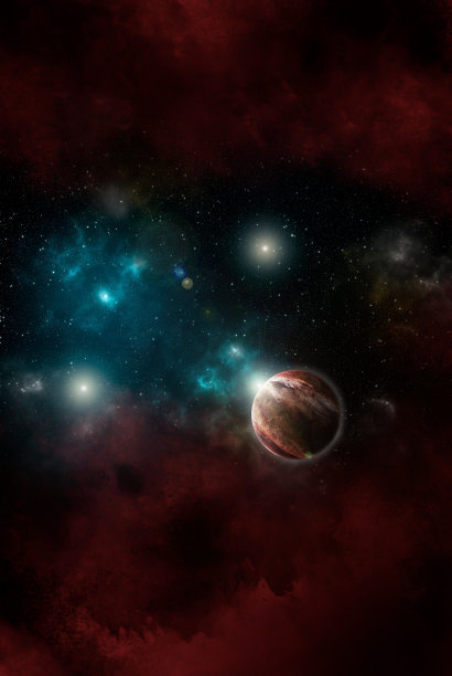 来自外太空的未知星球。空间星云。宇宙星团。外太空背景。三维演示图片下载