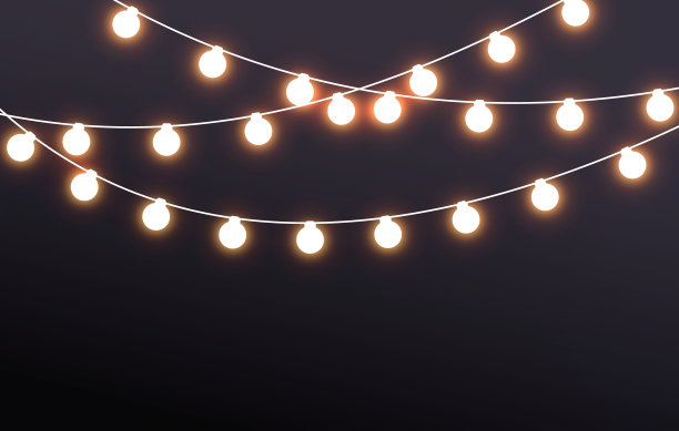 矢量插图仙女灯在黑暗的背景图片下载