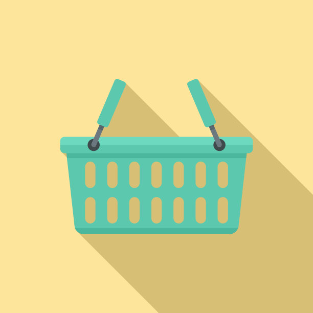商业商店篮子图标扁平化风格图片下载