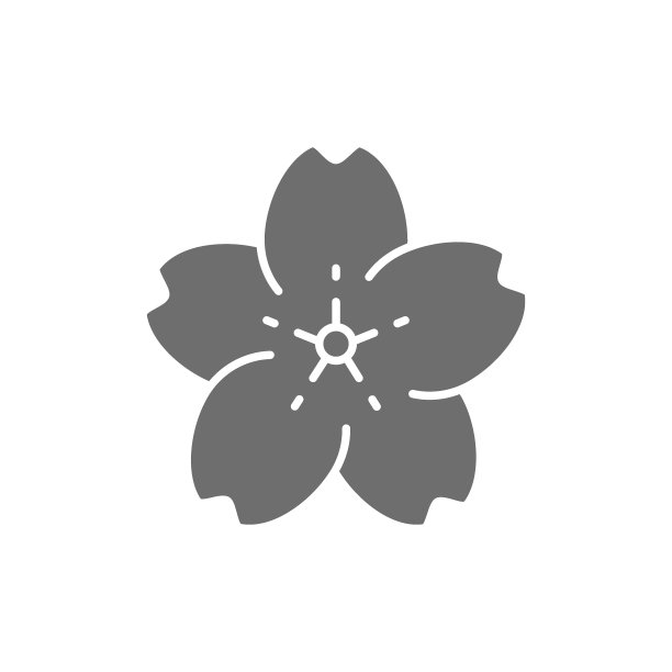 樱花花灰图标。在白色背景上隔离图片下载