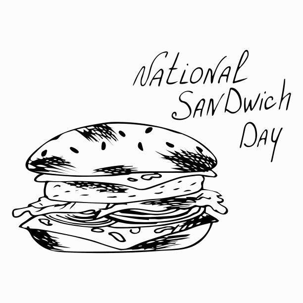 三明治孤立在白色背景上图片下载