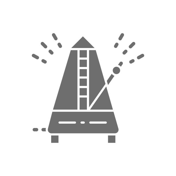 节拍器，节奏灰色图标。在白色背景上隔离图片下载