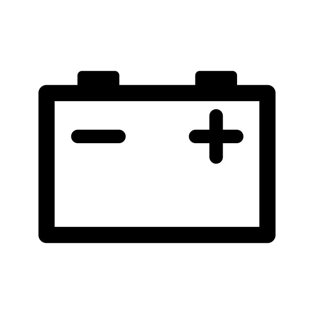 汽车电池图标孤立的白色背景图片下载