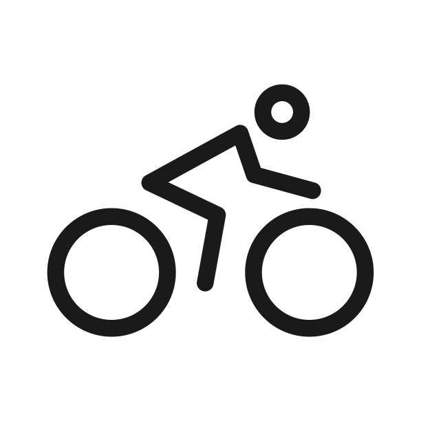 自行车图标线自行车和人的剪影图片下载