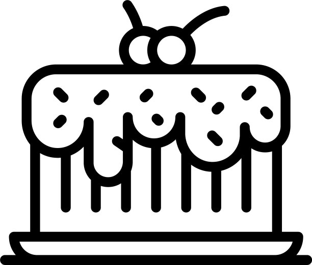 樱桃奶油蛋糕图标轮廓风格图片下载