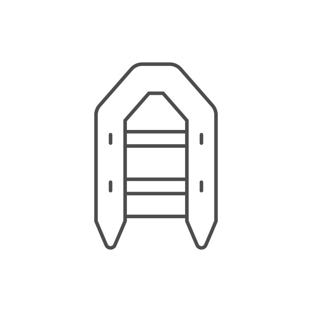 充气船线条轮廓图标图片下载