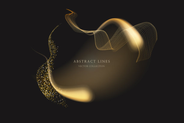 金光闪闪的波浪线条带来奢华的效果图片下载