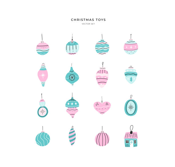 设置不同的圣诞树玩具图片下载