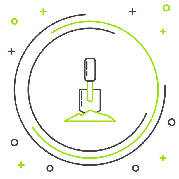 线铲在地面图标孤立在白色图片下载