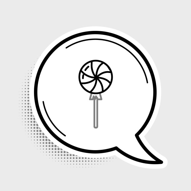 线棒棒糖图标孤立在灰色背景图片下载