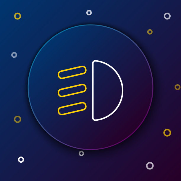 线远光灯图标隔离在蓝色背景图片下载