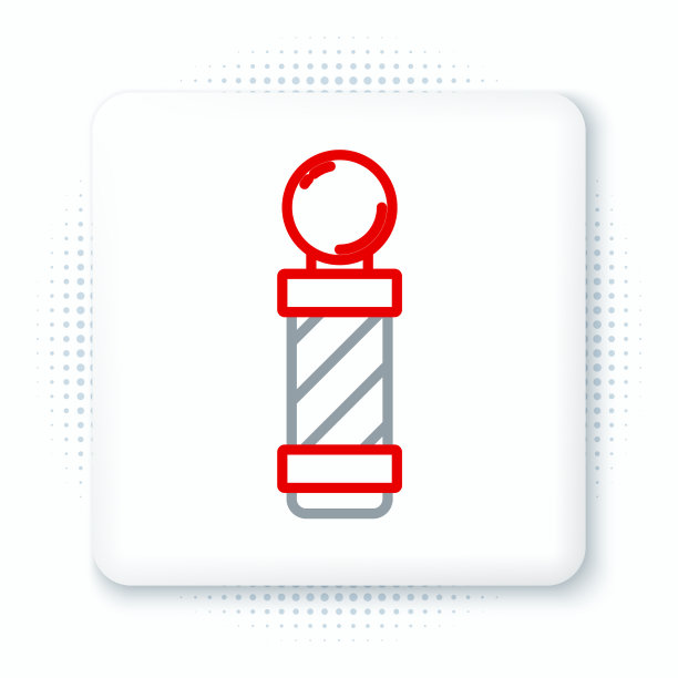 线经典理发店标杆图标孤立上图片下载