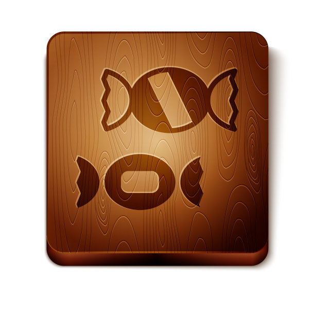 棕色糖果图标孤立在白色背景图片下载